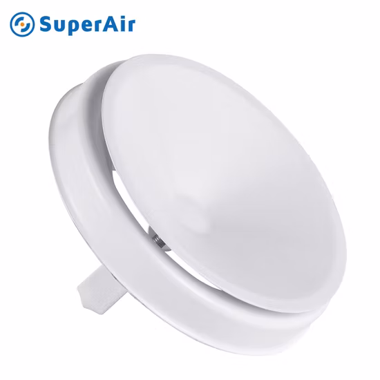 Vente en gros prix d'usine de haute qualité rond blanc d'alimentation en métal de la soupape à disque d'air pour l'évent circulaire du conduit de ventilation