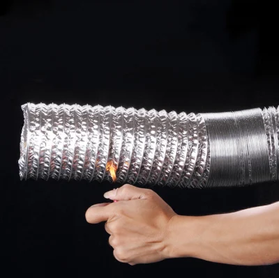 Conduit flexible d'état d'air de conduit flexible de papier d'aluminium de laine de verre ignifuge